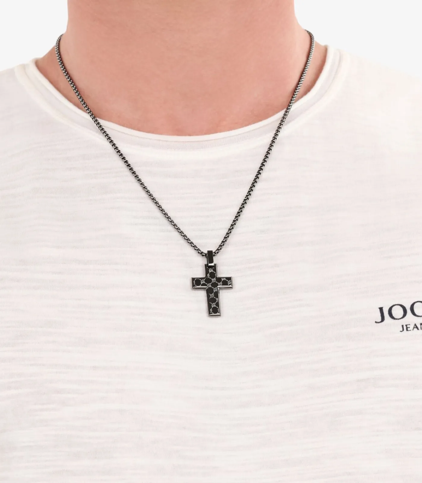 Heren JOOP! Ketting met hanger voor mannen, kruis van roestvrij staal