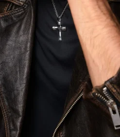 Heren Amor Ketting met hanger voor vrouwen en mannen, unisex, roestvrij staal | kruis