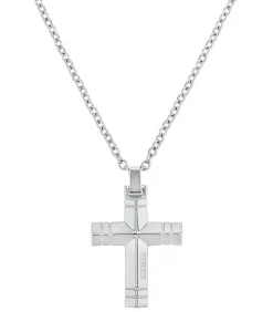 Heren Amor Ketting met hanger voor vrouwen en mannen, unisex, roestvrij staal | kruis