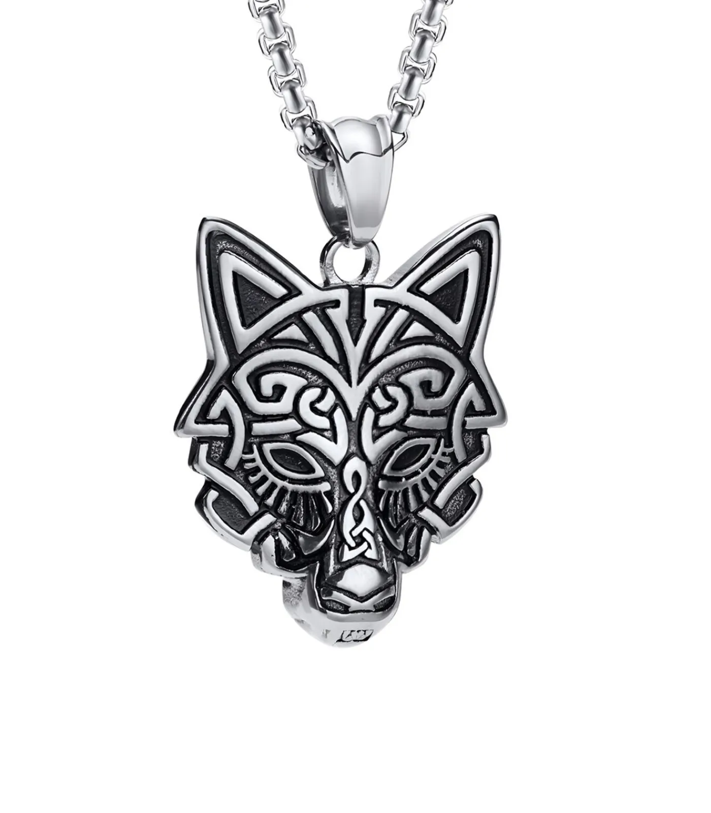Best Ketting met Nordic Wolf Hanger - Zilver Kleurig - Staal Heren Kettingen
