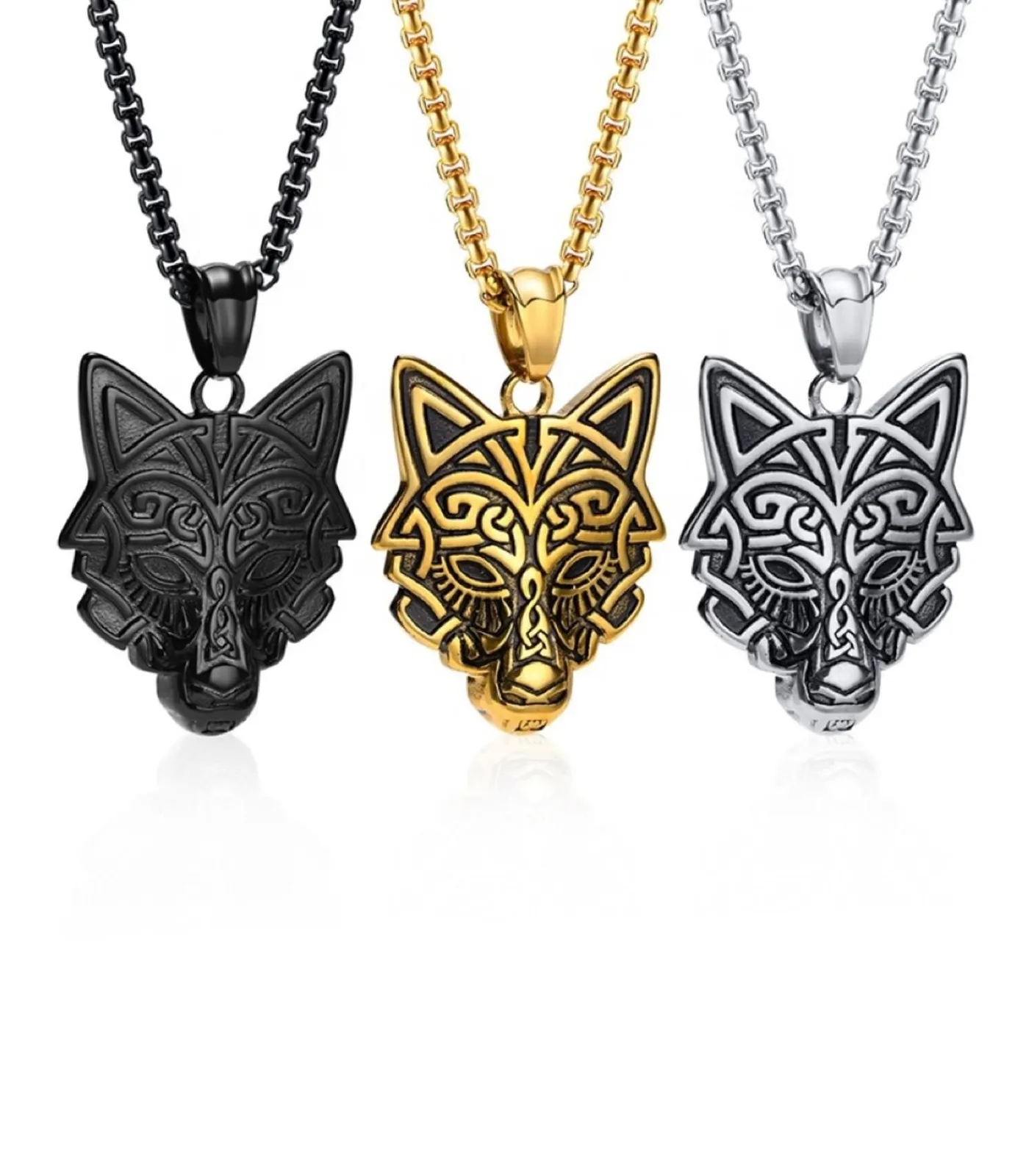 Best Ketting met Nordic Wolf Hanger - Zilver Kleurig - Staal Heren Kettingen