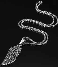 Sale Ketting met Vleugel Hanger - Staal Heren Kettingen