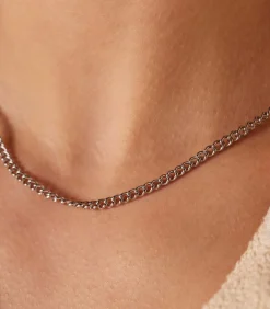 DAMES Lucardi Ketting Staal 45 cm - Zilverkleurig