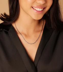 DAMES Lucardi Ketting Staal 45 cm - Zilverkleurig