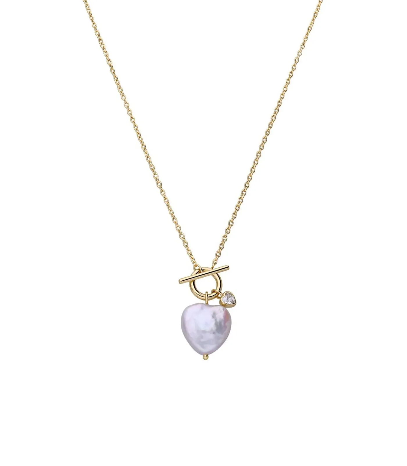 DAMES Lucardi Ketting Zilver 45 cm - Parel