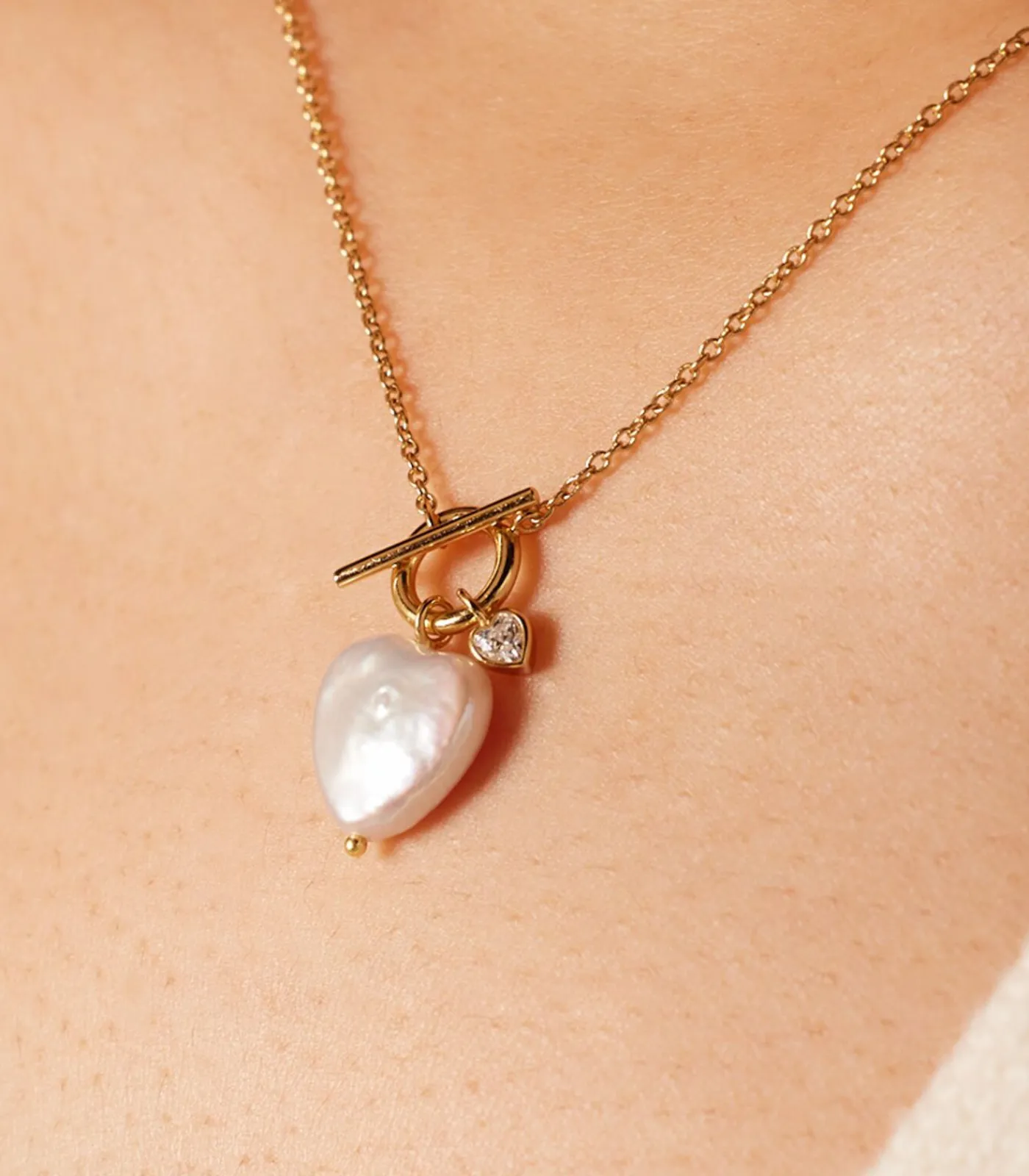 DAMES Lucardi Ketting Zilver 45 cm - Parel