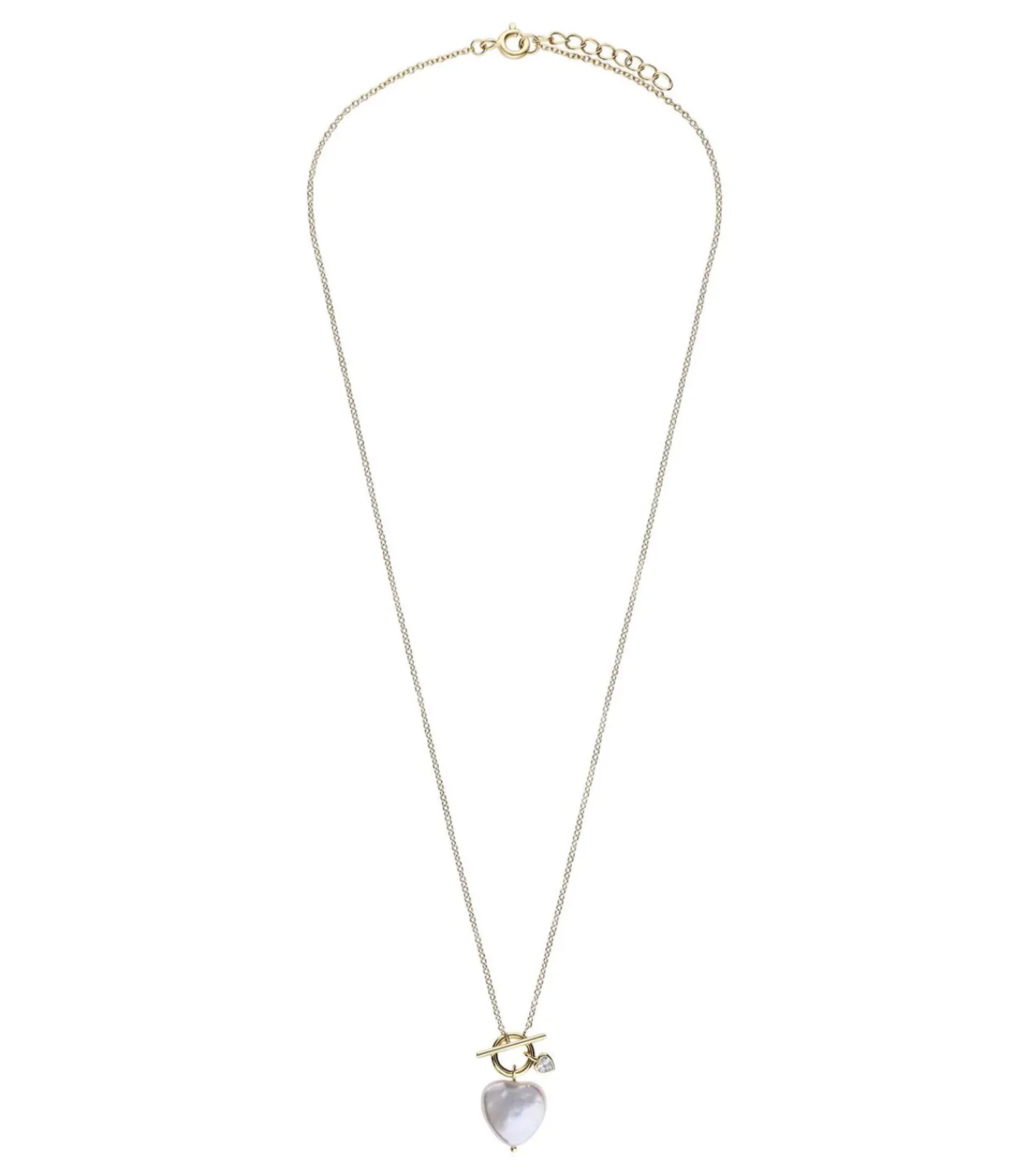 DAMES Lucardi Ketting Zilver 45 cm - Parel