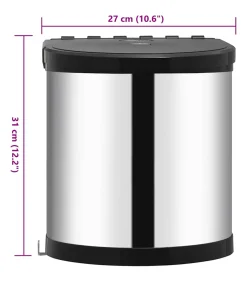 Discount Keukenvuilnisbak inbouw 12 L roestvrij staal Manden En Bakken