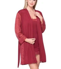 Outlet Kimono met lange mouwen MICRO TOUCH LACE DAMES Badjassen