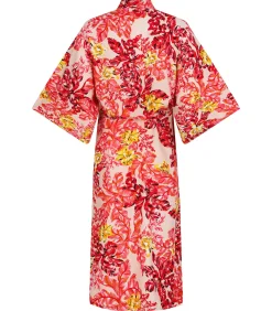DAMES Chic by Lirette Kimono Robe Flamingo Garden - Roze