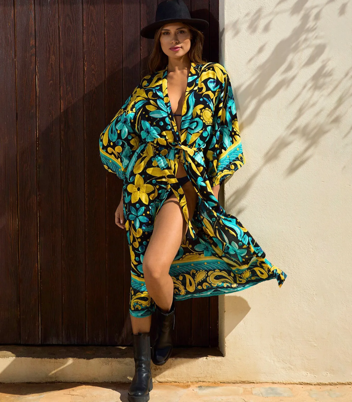 Online Kimono Robe Frangipani - Tealsun DAMES Badjassen