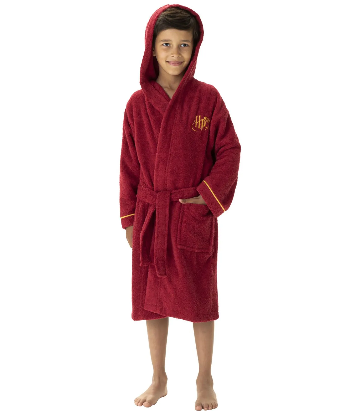 New Kinderbadjas met kap en borduursel 100% katoen, ROOD Kinderen Ondergoed En Nachtmode