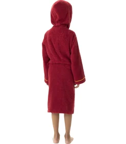 New Kinderbadjas met kap en borduursel 100% katoen, ROOD Kinderen Ondergoed En Nachtmode