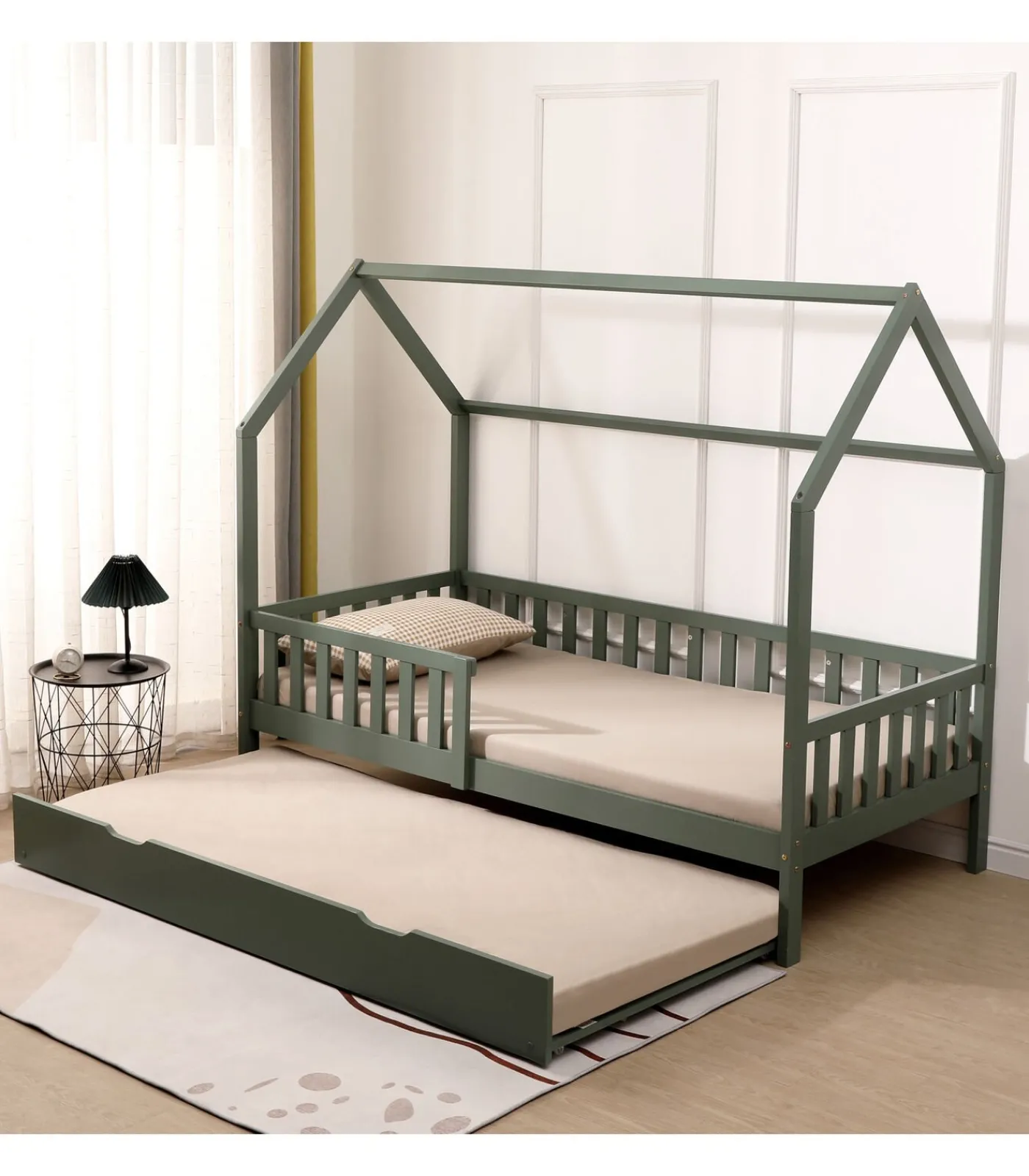 Best Kinderbed Kajuit 190x90cm groen MARCEAU Kinderen Kinderen Home