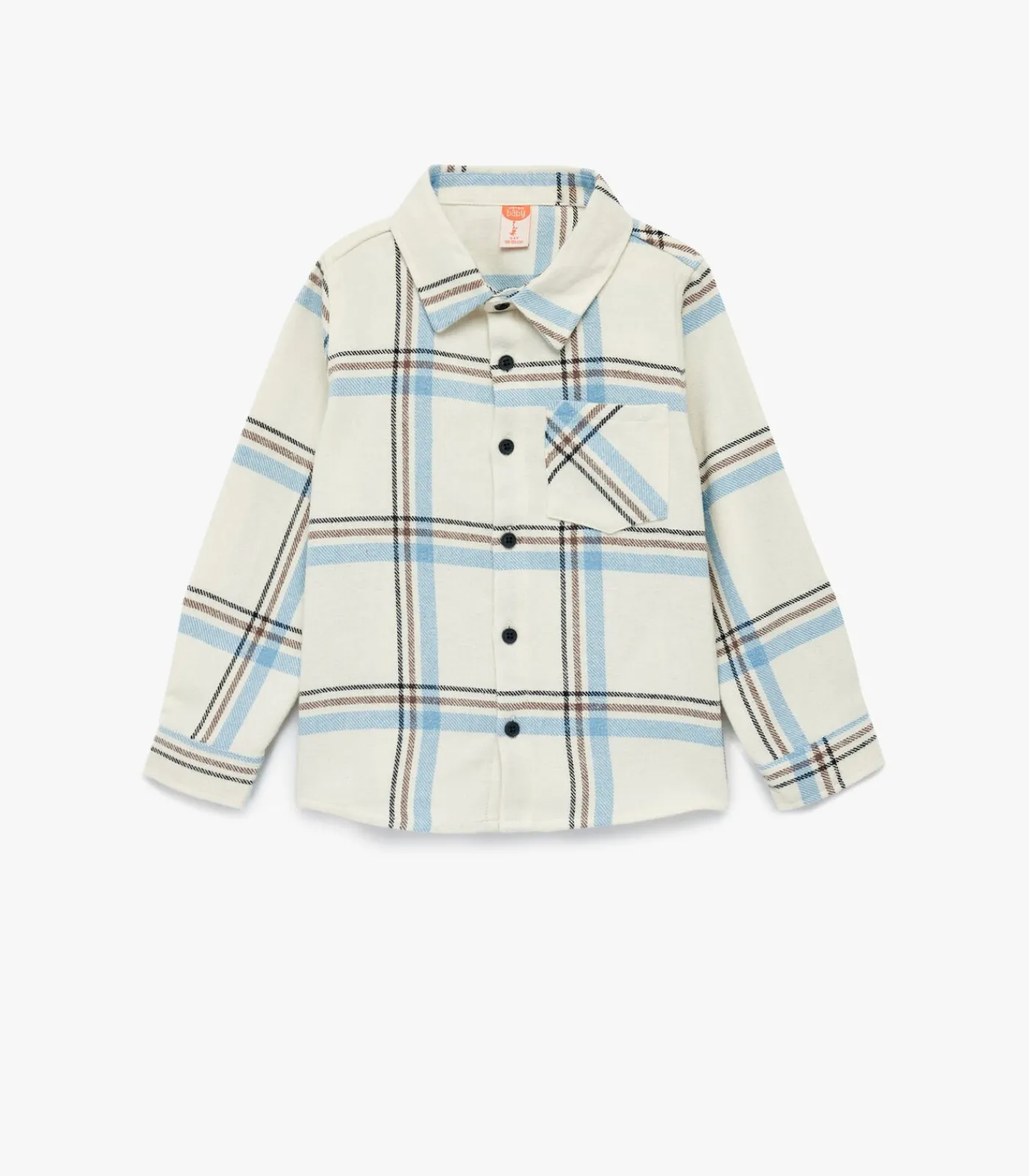 Kinderen Koton Klassiek Geruit Overhemd Lange Mouwen Zakdetail