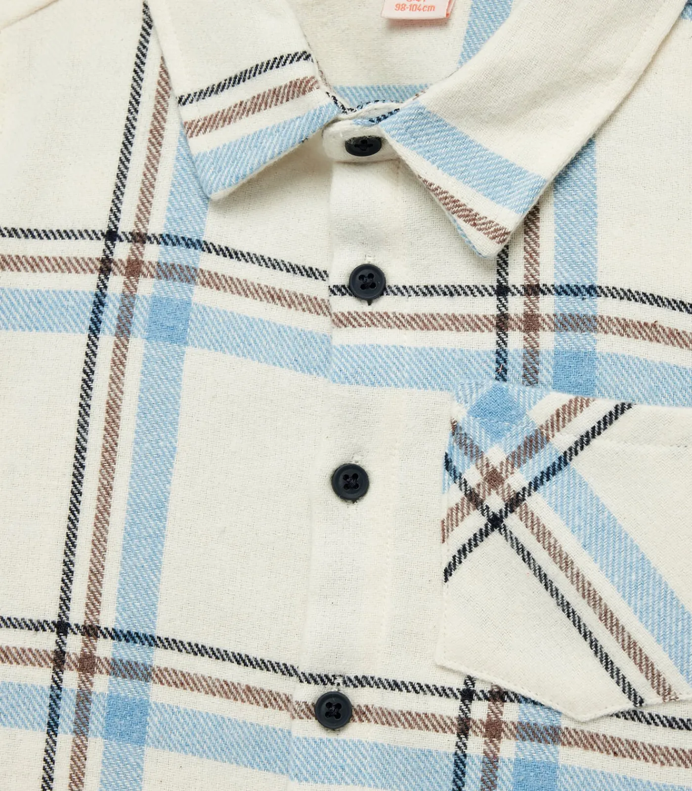 Kinderen Koton Klassiek Geruit Overhemd Lange Mouwen Zakdetail