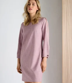 DAMES Marie Méro Kleedje in roze met contrastlint op de schouders