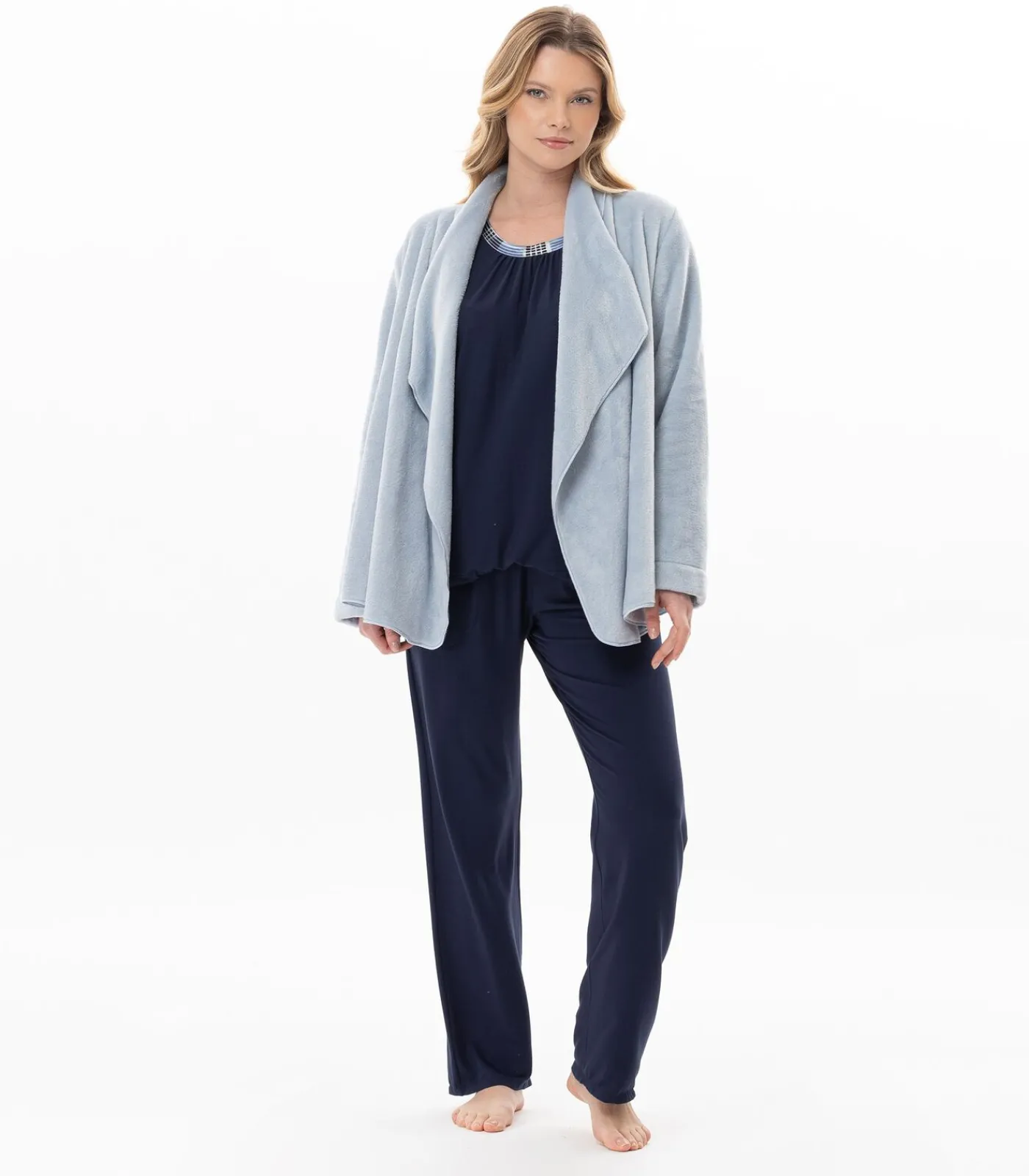 Kort jasje van flanellen pluche ESSENTIEL H73B DAMES Loungewear