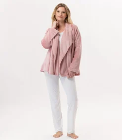 Outlet Kort jasje van flanellen pluche ESSENTIEL H73B DAMES Loungewear