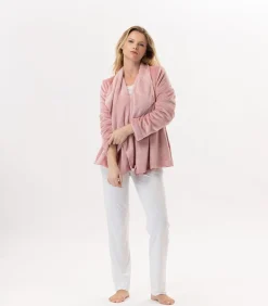 Outlet Kort jasje van flanellen pluche ESSENTIEL H73B DAMES Loungewear