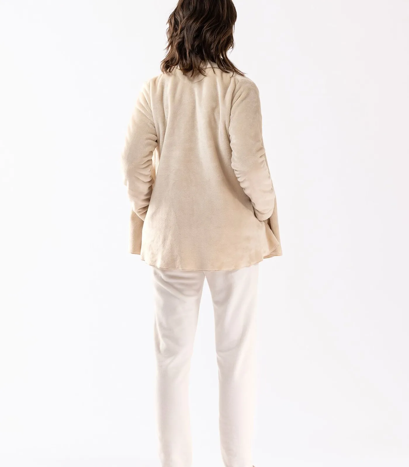 Kort jasje van flanellen pluche ESSENTIEL H73B DAMES Loungewear