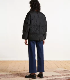 Clearance Kort zwart gewatteerd donsjack DAMES Jassen