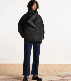 Clearance Kort zwart gewatteerd donsjack DAMES Jassen