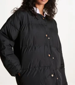 Clearance Kort zwart gewatteerd donsjack DAMES Jassen