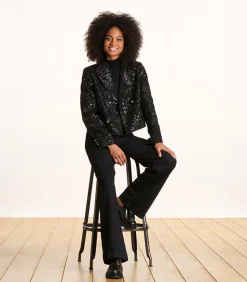 DAMES La Fée Maraboutée Kort zwart paillettenjasje