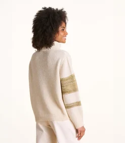 Hot Korte bicolor trui met coltrui en patroon DAMES Truien & Cardigans