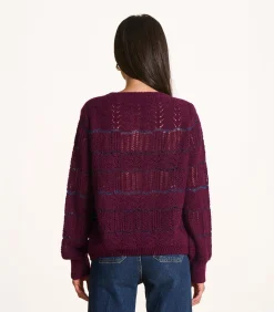 DAMES La Fée Maraboutée Korte trui in opengewerkte stof met ronde hals