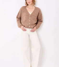 DAMES La Fiancée Korte effen gebreide vest APPACHE