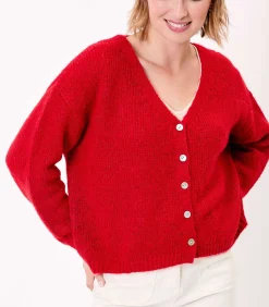 New Korte effen gebreide vest APPACHE DAMES Truien & Cardigans