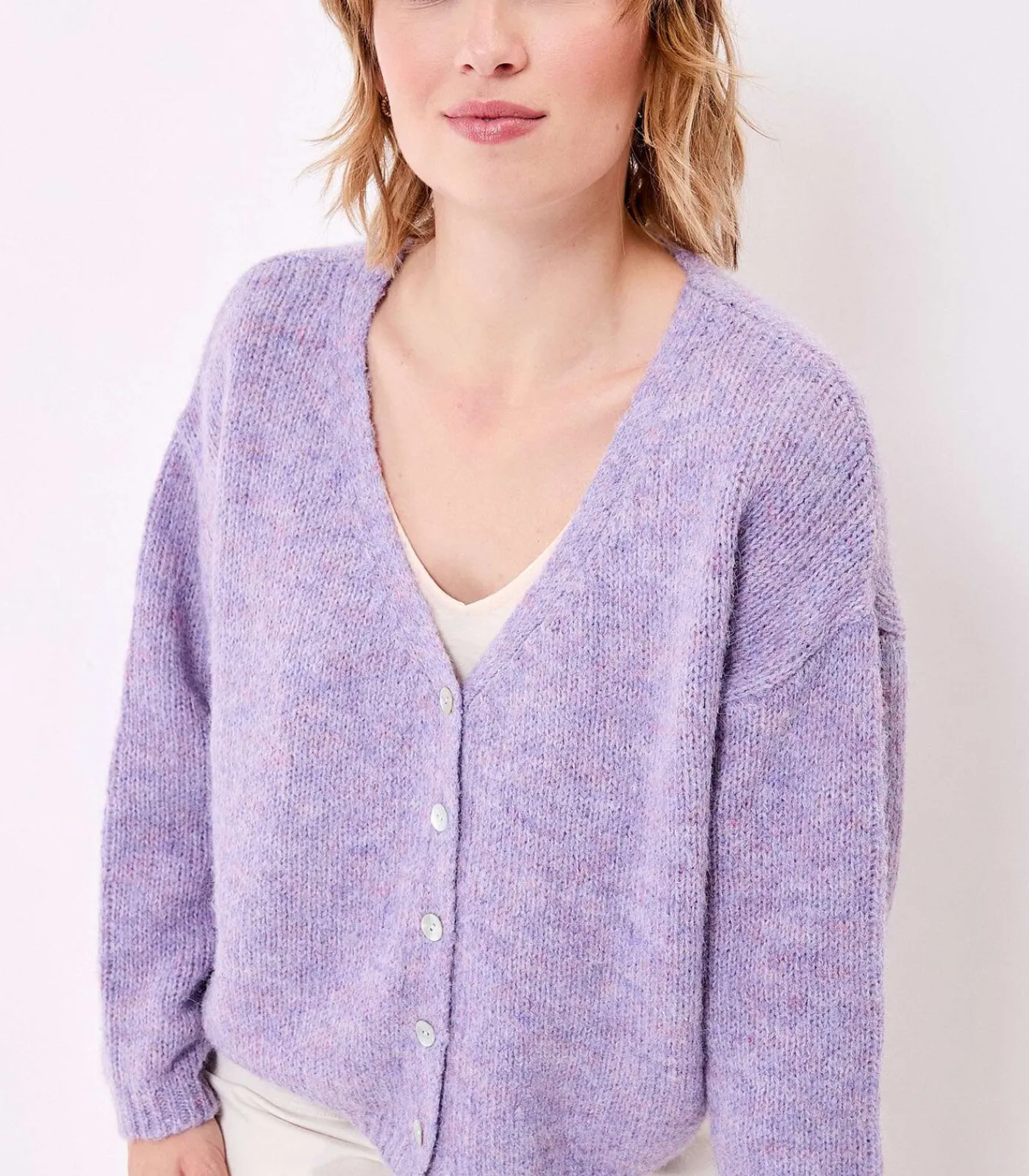 DAMES La Fiancée Korte effen gebreide vest APPACHE