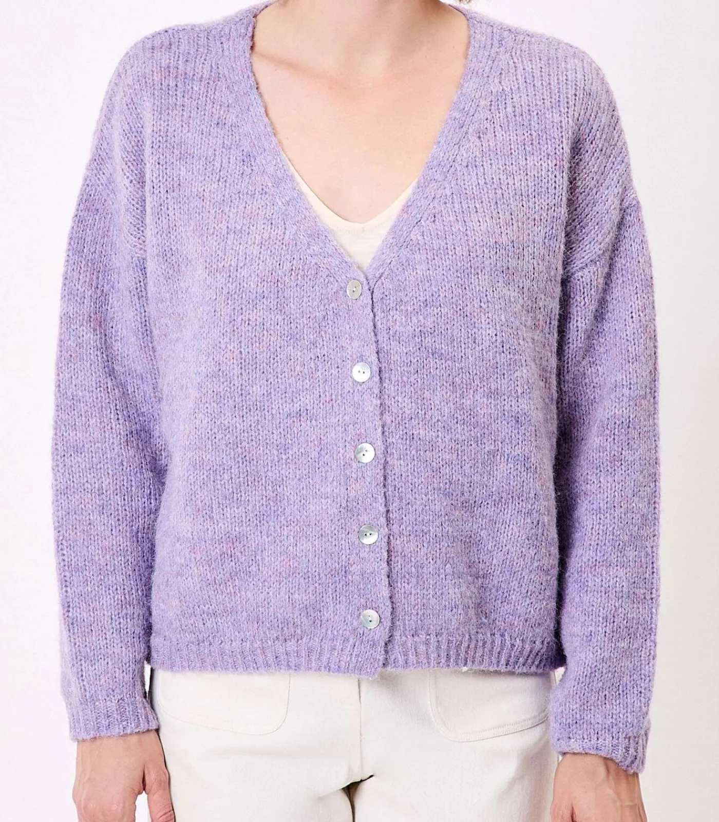 DAMES La Fiancée Korte effen gebreide vest APPACHE