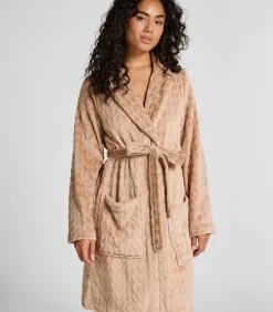 Hot Korte flanellen badjas DAMES Nachtmode