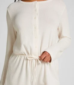 Clearance Korte geribde jersey onesie DAMES Nachtmode