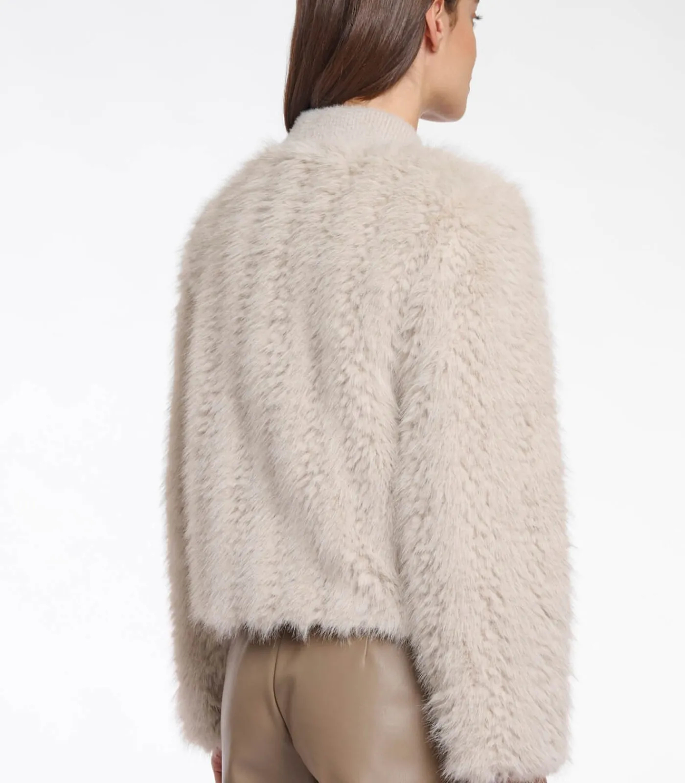 Outlet Korte jas van imitatiebont Berken M DAMES Jassen