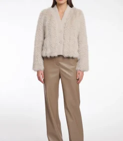 Outlet Korte jas van imitatiebont Berken M DAMES Jassen