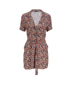 New Korte Jumpsuit met korte mouwen en sjaalkraag DAMES Jumpsuits