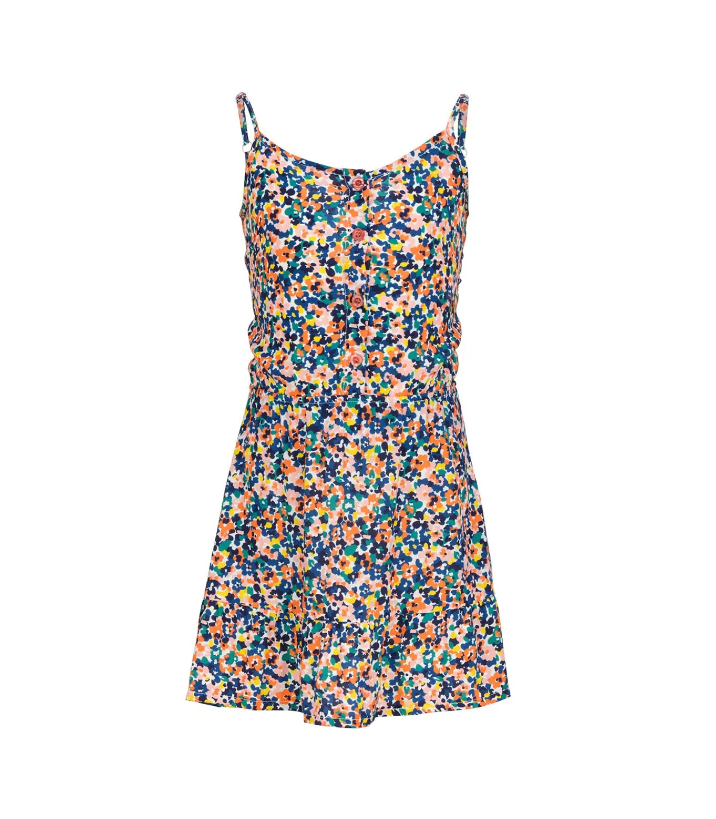 Korte jurk met bandjes, elastische taille, ruches onderaan Kinderen Kleedjes