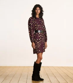 DAMES La Fée Maraboutée Korte jurk met knopen en luipaardprint