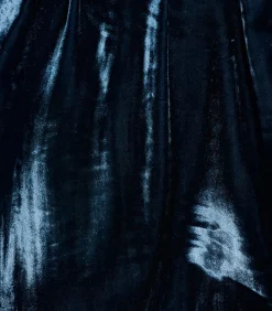 DAMES La Fée Maraboutée Korte jurk van petrolblauwe fluweel met lange mouwen