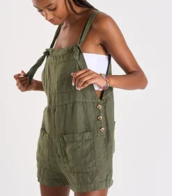 Best Korte kaki tuinbroek van linnen ANYA Hawston DAMES Jumpsuits