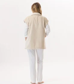 Online Korte mouwen jasje met knopen van pluche flanel ESSENTIEL H76A DAMES Loungewear