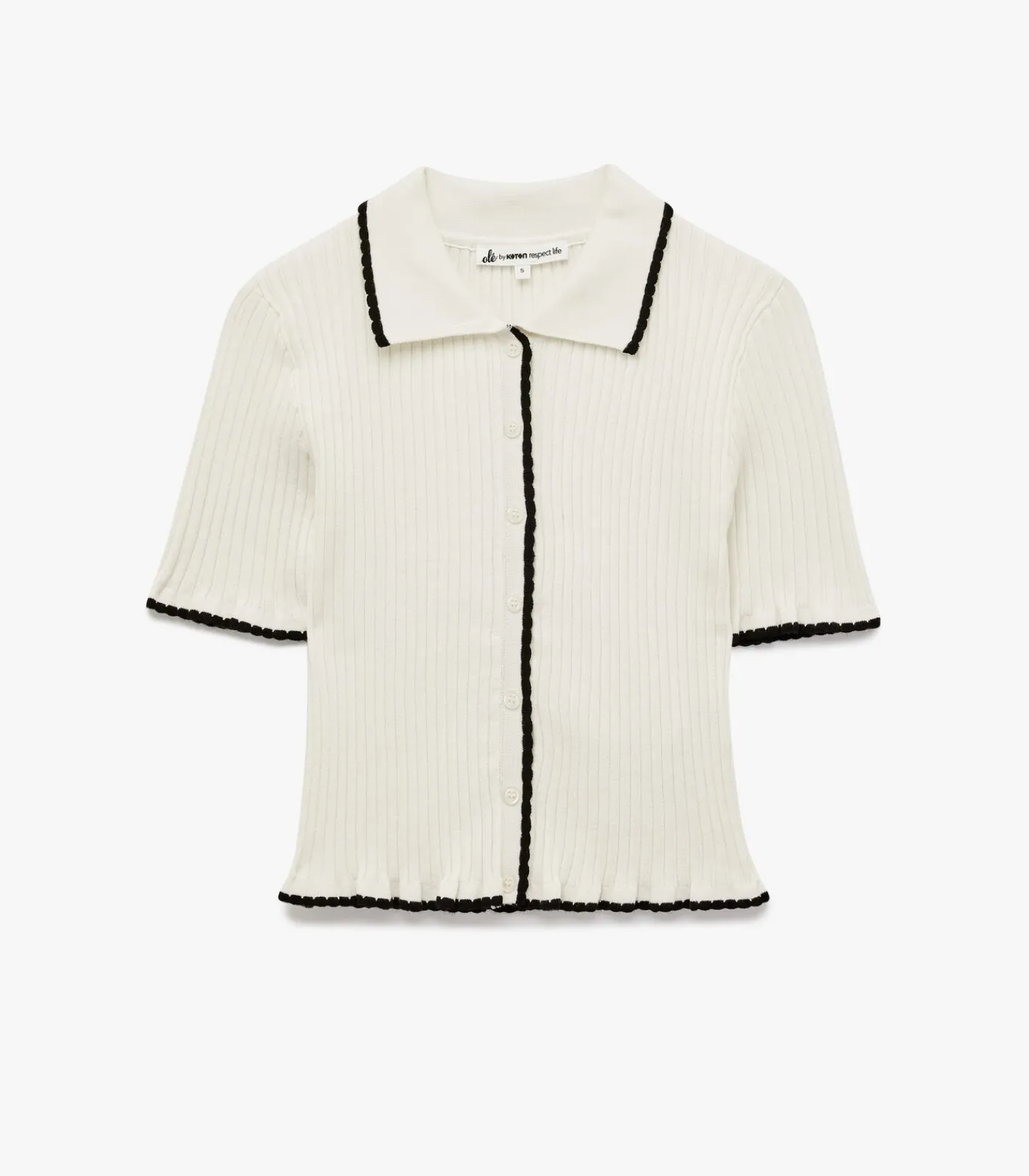 Online Korte Mouwen Polo Kragentrui met Knoopdetail DAMES Truien & Cardigans