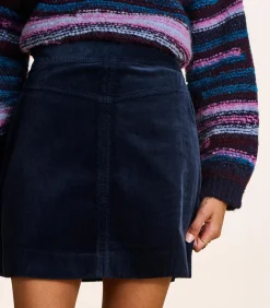 Sale Korte rok in marineblauw fluweel DAMES Rokken