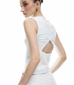 Outlet Back Cut-Out Detail Tank Top DAMES Overhemden & Blouses