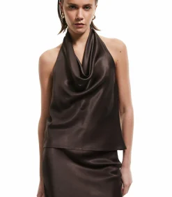 Backless Satin Blouse DAMES Overhemden & Blouses