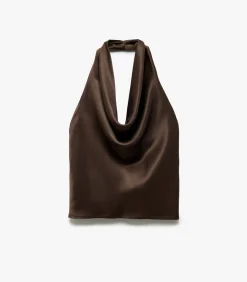 Backless Satin Blouse DAMES Overhemden & Blouses